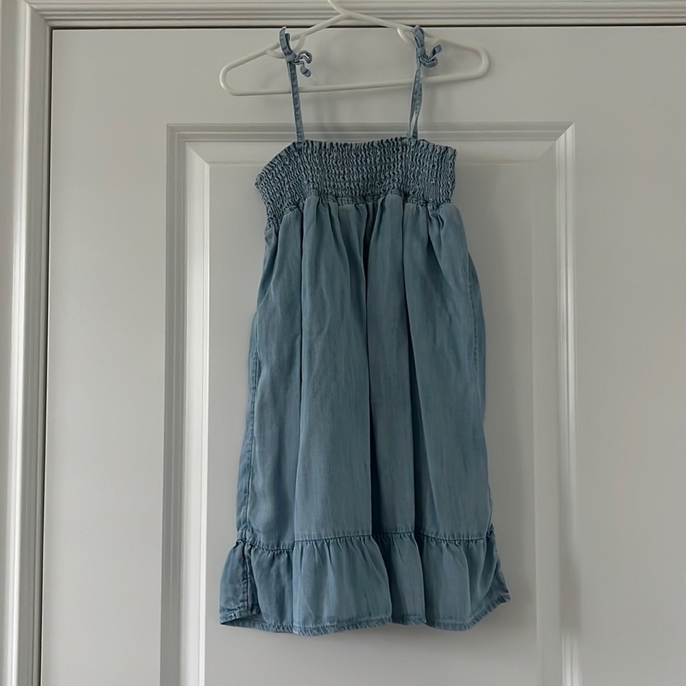 Baby Gap Smocked Chambray Ruffle Hem Dress